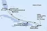 Miami,Puerto Plata,San Juan,Nassau,Ocean Cay,Miami