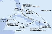 Miami,Ocean Cay,Nassau,San Juan,Puerto Plata,Miami,Ocean Cay,Cozumel,George Town,Ocho Rios,Miami
