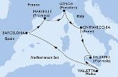 Civitavecchia,Palermo,Valletta,Barcelona,Marseille,Genoa,Civitavecchia