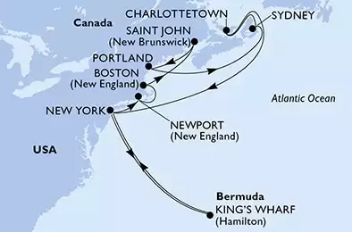 New York,King's Wharf,King's Wharf,King's Wharf,New York,Newport,Boston,Saint John,Portland,Sydney,Charlottetown,New York