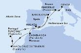 Barcelona,Casablanca,Santa Cruz de Tenerife,Funchal,Malaga,Marseille,Genoa