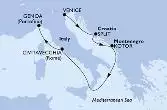 Venice,Split,Kotor,Civitavecchia,Genoa