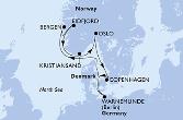 Warnemunde,Bergen,Eidfjord,Kristiansand,Oslo,Copenhagen,Warnemunde