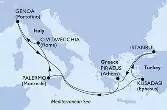 Palermo,Civitavecchia,Genoa,Kusadasi,Istanbul,Istanbul,Piraeus,Palermo