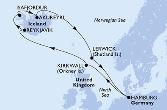 Hamburg,Kirkwall,Reykjavik,Isafjordur,Akureyri,Lerwick,Hamburg