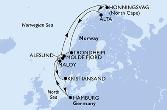 Hamburg,Alesund,Honningsvag,Alta,Trondheim,Molde Fjord,Maloy,Kristiansand,Hamburg
