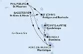 Fort de France,Pointe-a-Pitre,Roseau,Philipsburg,St John s,Basseterre,Fort de France