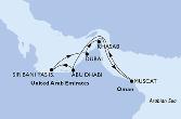 Dubai,Khasab,Muscat,Abu Dhabi,Sir Bani Yas,Dubai