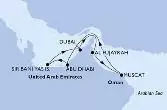 Abu Dhabi,Sir Bani Yas,Dubai,Dubai,Al Fujayrah,Muscat,Abu Dhabi