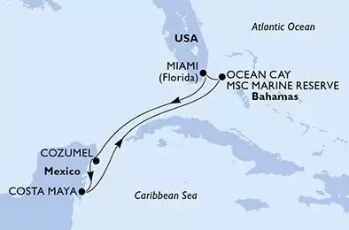 Miami,Cozumel,Costa Maya,Ocean Cay,Miami