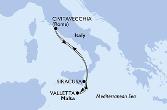 Valletta,Siracusa,Civitavecchia,Siracusa,Valletta