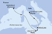 Marseille,Valletta,Siracusa,Civitavecchia