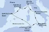Barcelona,La Goulette,Palermo,Civitavecchia,Genoa,Marseille,Barcelona