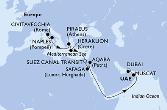 Civitavecchia,Naples,Piraeus,Heraklion,Suez Canal North,Suez Canal South,Safaga,Aqaba,Muscat,Dubai