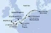 Hamburg,Rotterdam,Le Havre,Southampton,Falmouth,St Peter Port,Hamburg