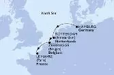 Hamburg,Rotterdam,Zeebrugge,Le Havre