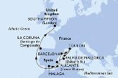 Malaga,Alicante,Palma de Mallorca,Toulon,Barcelona,La Coruna,Southampton