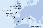 Barcelona,La Coruna,Southampton