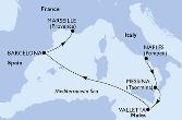 Naples,Messina,Valletta,Barcelona,Marseille