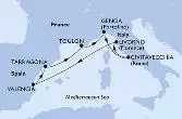 Toulon,Genoa,Civitavecchia,Livorno,Valencia,Tarragona,Toulon