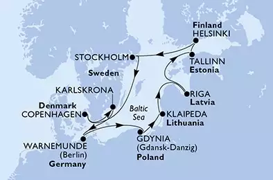 Denmark,Sweden,Germany,Poland,Lithuania,Latvia,Estonia,Finland