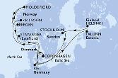 Copenhagen,Tallinn,Helsinki,Stockholm,Kiel,Vik i Sogn,Molde Fjord,Bergen,Stavanger,Kiel,Copenhagen