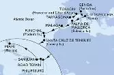 Tarragona,Toulon,Genoa,Civitavecchia,Palma de Mallorca,Malaga,Funchal,Santa Cruz de Tenerife,Philipsburg,Road Town,San Juan,San Juan,Miami