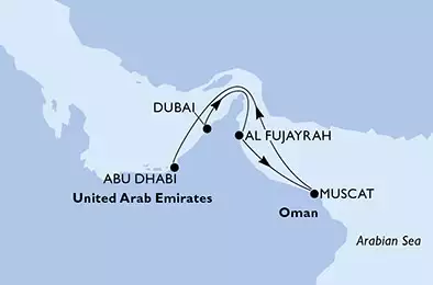 Dubai,Al Fujayrah,Muscat,Abu Dhabi