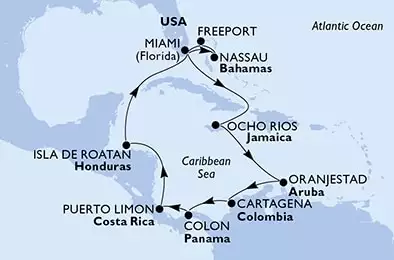 United States,Jamaica,Aruba,Colombia,Panama,Costa Rica,Honduras,Bahamas
