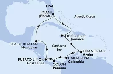 United States,Jamaica,Aruba,Colombia,Panama,Costa Rica,Honduras
