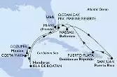 Miami,Ocean Cay,Nassau,San Juan,Puerto Plata,Miami,Costa Maya,Cozumel,Isla de Roatan,Ocean Cay,Miami