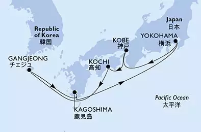 Yokohama,Kobe,Kochi,Gangjeong,Kagoshima,Yokohama