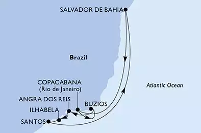 Santos,Salvador,Copacabana,Buzios,Angra dos Reis,Ilhabela,Santos