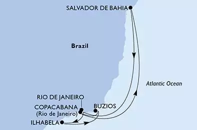 Rio de Janeiro,Ilhabela,Buzios,Copacabana,Salvador,Rio de Janeiro