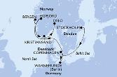 Stockholm,Copenhagen,Warnemunde,Bergen,Eidfjord,Kristiansand,Oslo