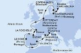 Copenhagen,Karlskrona,Warnemunde,Rotterdam,La Rochelle,Bilbao,Leixoes,Valencia,Marseille,Genoa