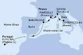 Civitavecchia,Genoa,Marseille,Barcelona,Funchal