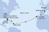 Barcelona,Funchal,San Juan,Miami,Port Canaveral