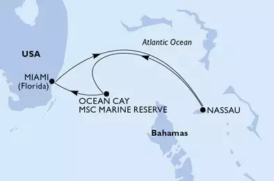 MSC SEASIDE - itinerár  3 nocí odchod z Miami United States dňa 30/10/2026 - Miami,Nassau,Ocean Cay,Miami