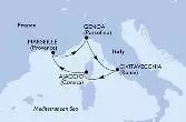 Marseille,Genoa,Civitavecchia,Ajaccio,Marseille