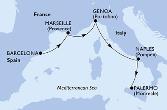 Barcelona,Marseille,Genoa,Naples,Palermo