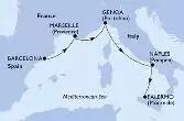 Barcelona,Marseille,Genoa,Naples,Palermo