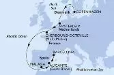 Copenhagen,Amsterdam,Cherbourg,Malaga,Alicante,Barcelona