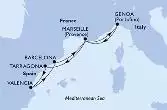 Genoa,Marseille,Tarragona,Valencia,Barcelona,Marseille,Genoa