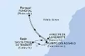 Arrecife de Lanzarote,Santa Cruz de Tenerife,Puerto del Rosario,Funchal,Arrecife de Lanzarote