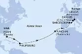 Miami,Philipsburg,Funchal,Barcelona,Cannes,Genoa