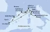 Civitavecchia,Genoa,Marseille,Livorno,Valencia,Barcelona,Marseille,Genoa,Livorno,Civitavecchia