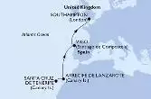 Santa Cruz de Tenerife,Arrecife de Lanzarote,Vigo,Southampton