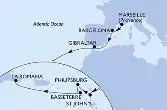 Marseille,Barcelona,Gibraltar,St John s,Philipsburg,Basseterre,La Romana