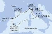 Barcelona,Marseille,Genoa,La Spezia,Civitavecchia,Palma de Mallorca,Barcelona